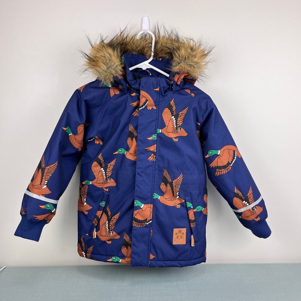 Mini Rodini K2 Wild Duck Padded Parka Winter Coat Navy 128-134 cm 7-9